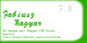 fabiusz magyar business card